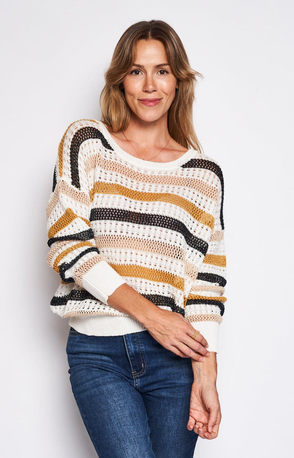 Fine knit jumper/top with stripes french fashion - volange paris