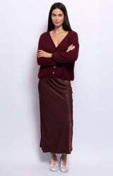 SATIN SKIRT ELEGANT FRENCH FASHION - VOLANGE PARIS