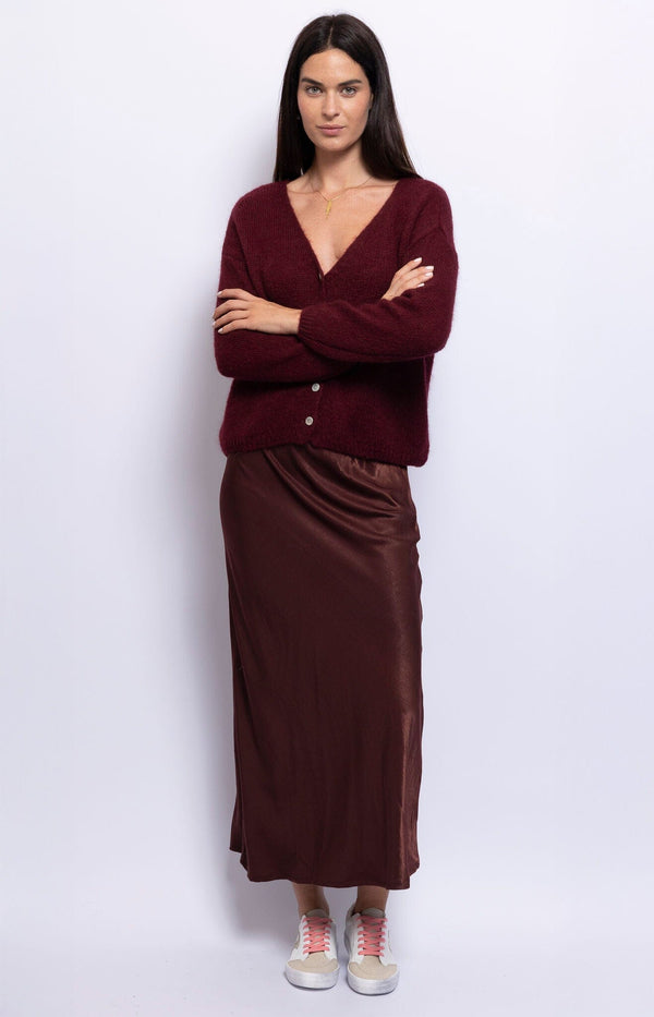 SATIN SKIRT ELEGANT FRENCH FASHION - VOLANGE PARIS