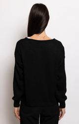 Black fluffy mohair blend cardigan with button front – Volange Paris, Parisian fashion in Sydney (Mosman, Paddington and Bronte) or Australia-wide online.