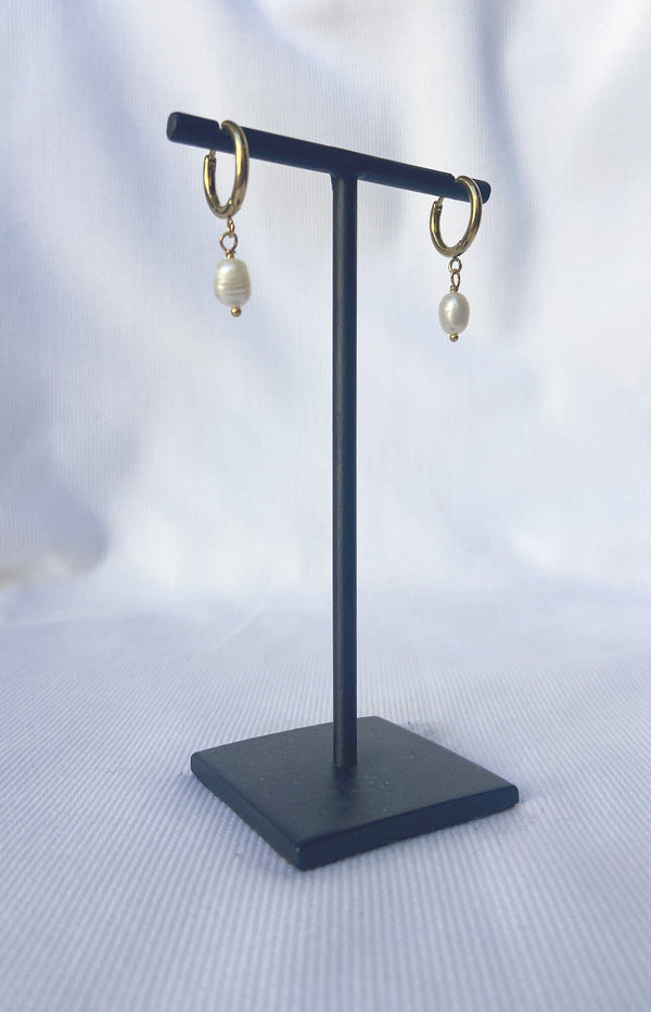 Volange EARRINGS PEARL SMALL HOOP