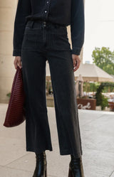 Volange JEANS WIDE WASHED BLACK