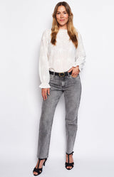 CLASSIC DENIM STRAIGHT LEGS RAW EDGE FRENCH FASHION - VOLANGE PARIS