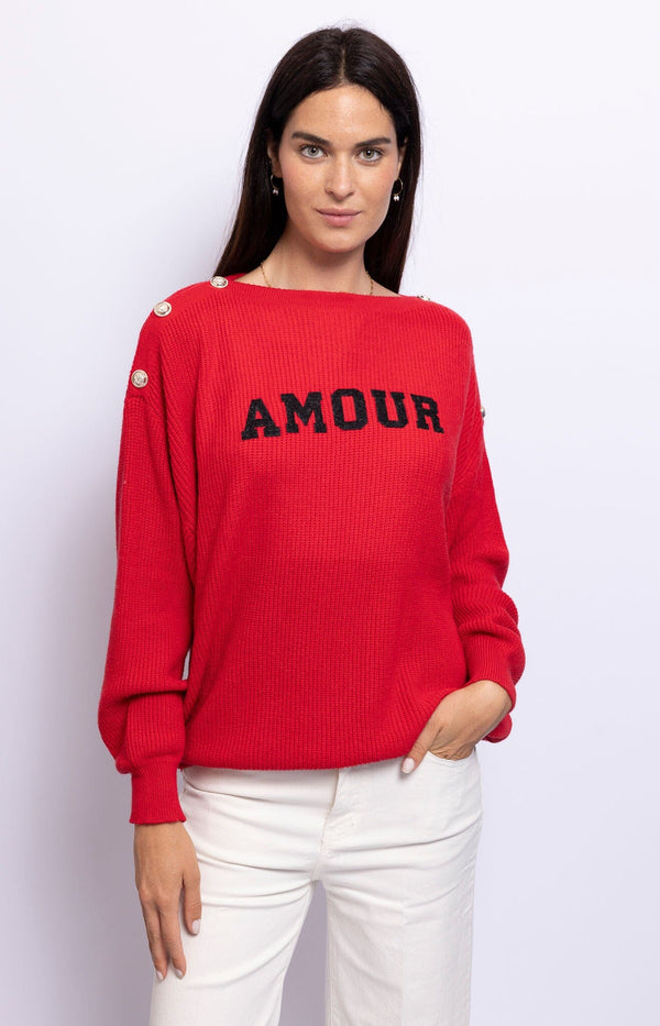 Oversized Amour jumper with a soft, drapey fit, ideal for chic, relaxed French style – Volange Paris.