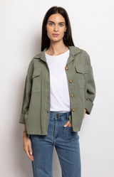 Khaki oversized cotton jacket with front pockets – Volange Paris, Sydney French fashion boutique (Mosman, Paddington and Bronte) and Australia-wide online.