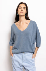 Volange TOP SPRING LUREX DENIM