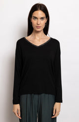 Volange JUMPER V LUREX BLACK