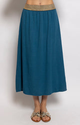 Volange SKIRT LONG COTTON TEAL