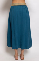 Volange SKIRT LONG COTTON TEAL