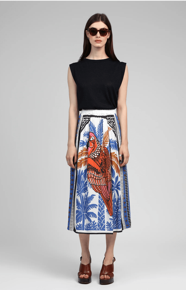 SKIRT FLORAL DESIGN SUMMER FRENCH STYLE VOLANGE PARIS