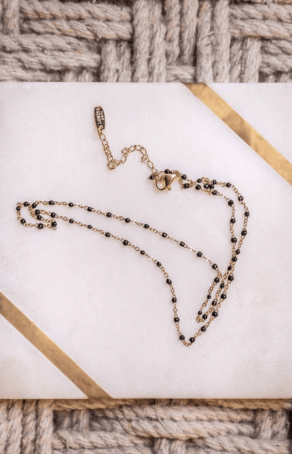 Volange ENAMEL NECKLACE BLACK