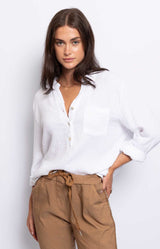 TUNIC COTTON WHITE SOFT VERSATILE FRENCH FASHION - VOLANGE PARIS 