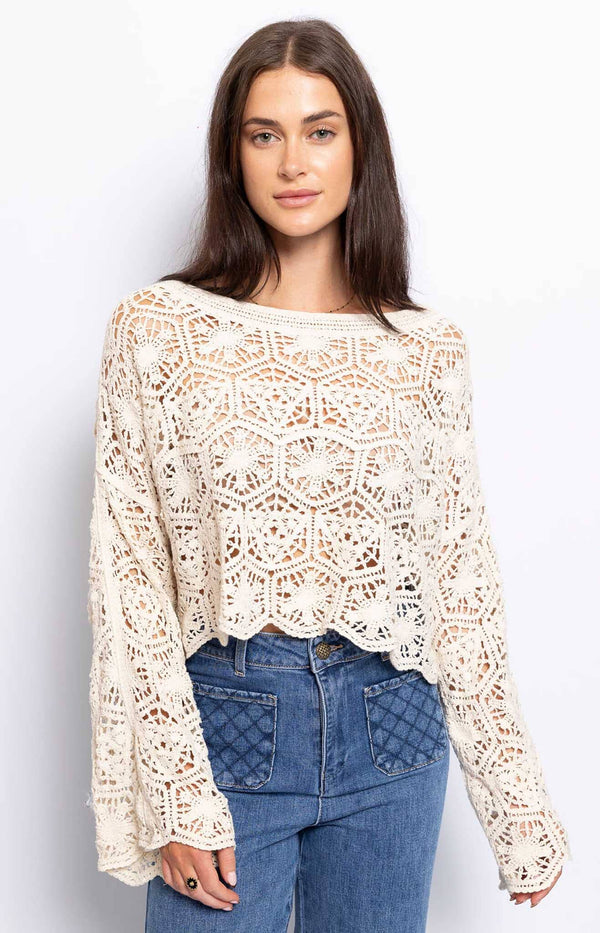 ELEGANT CROCHET JUMPER FRENCH FASHION - VOLANGE PARIS