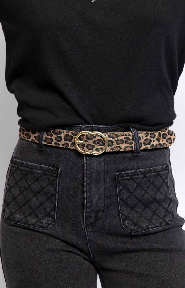 LEOPARD EATHER BELT FRENCH FASHION - VOLANGE PARIS