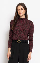 Volange TOP SKIVVY LEO BORDEAUX
