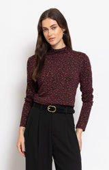 Volange TOP SKIVVY LEO BORDEAUX