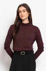 Volange TOP SKIVVY LEO BORDEAUX