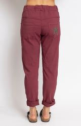 Volange PANTS STAR BORDEAUX