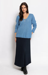 Volange SKIRT PLEATS NAVY