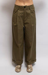 Volange PANTS WIDE COTTON KHAKI