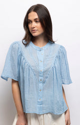 Volange BLOUSE COTTON CAPRI BLUE
