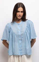 Volange BLOUSE COTTON CAPRI BLUE
