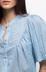 Volange BLOUSE COTTON CAPRI BLUE