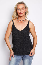 BLACK AND SILVER TOP SUMMER VOLANGE PARIS