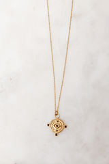 Volange NECKLACE AZTEC TRIBAL STYLE PENDANT GOLD