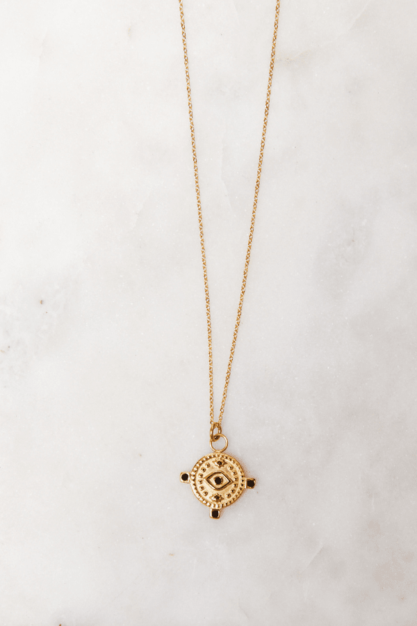 Volange NECKLACE AZTEC TRIBAL STYLE PENDANT GOLD