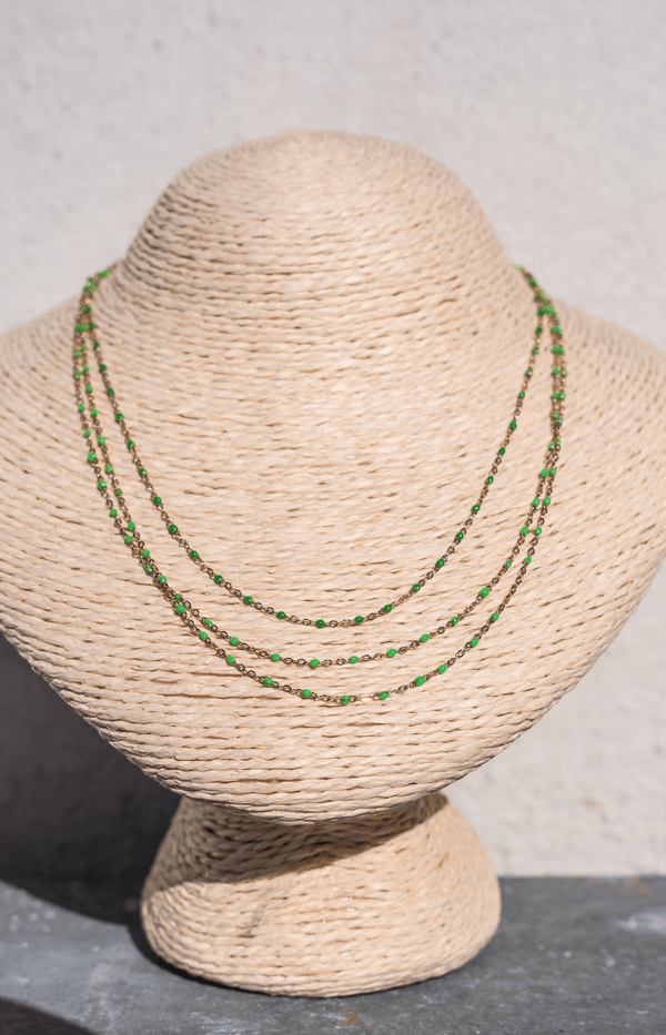 Volange LONG NECKLACE ENAMEL GREEN