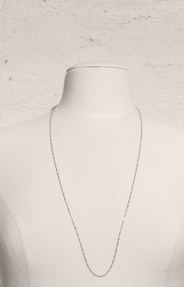 Volange LONG NECKLACE ENAMEL GREEN