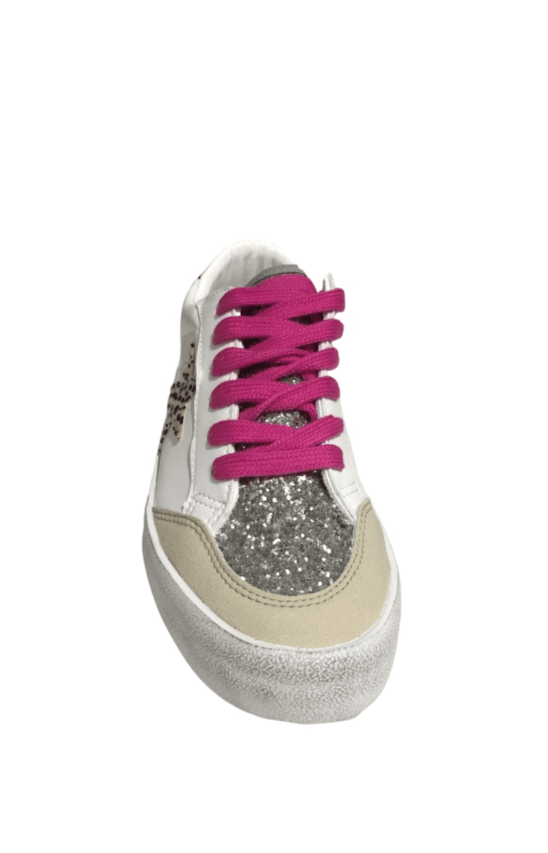 Volange SNEAKERS STAR PINK PINK FUNKY WHITE SNEAKERS WITH GLITTER