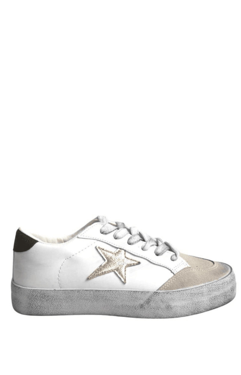 Volange SNEAKERS STAR GOLD WHITE SNEAKERS WITH GOLD STAR