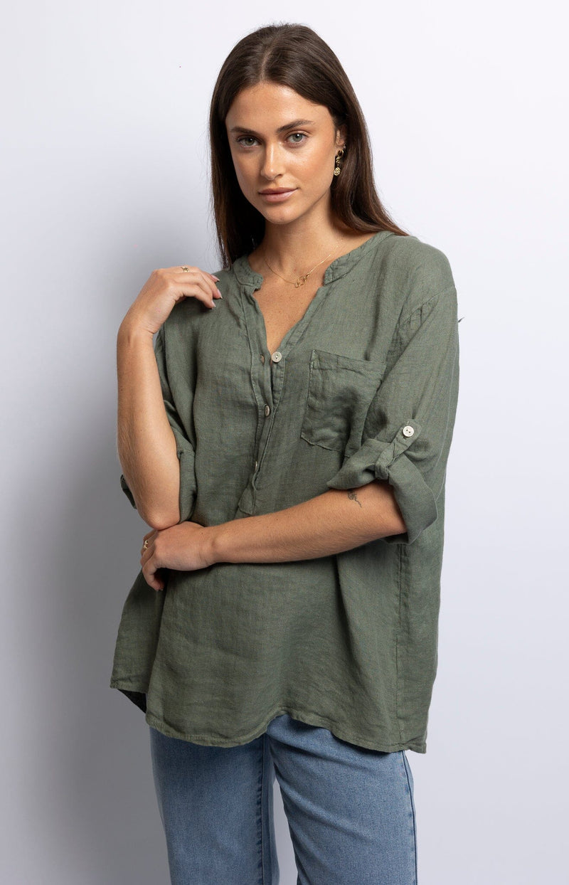Volange TUNIC LIN OLIVE
