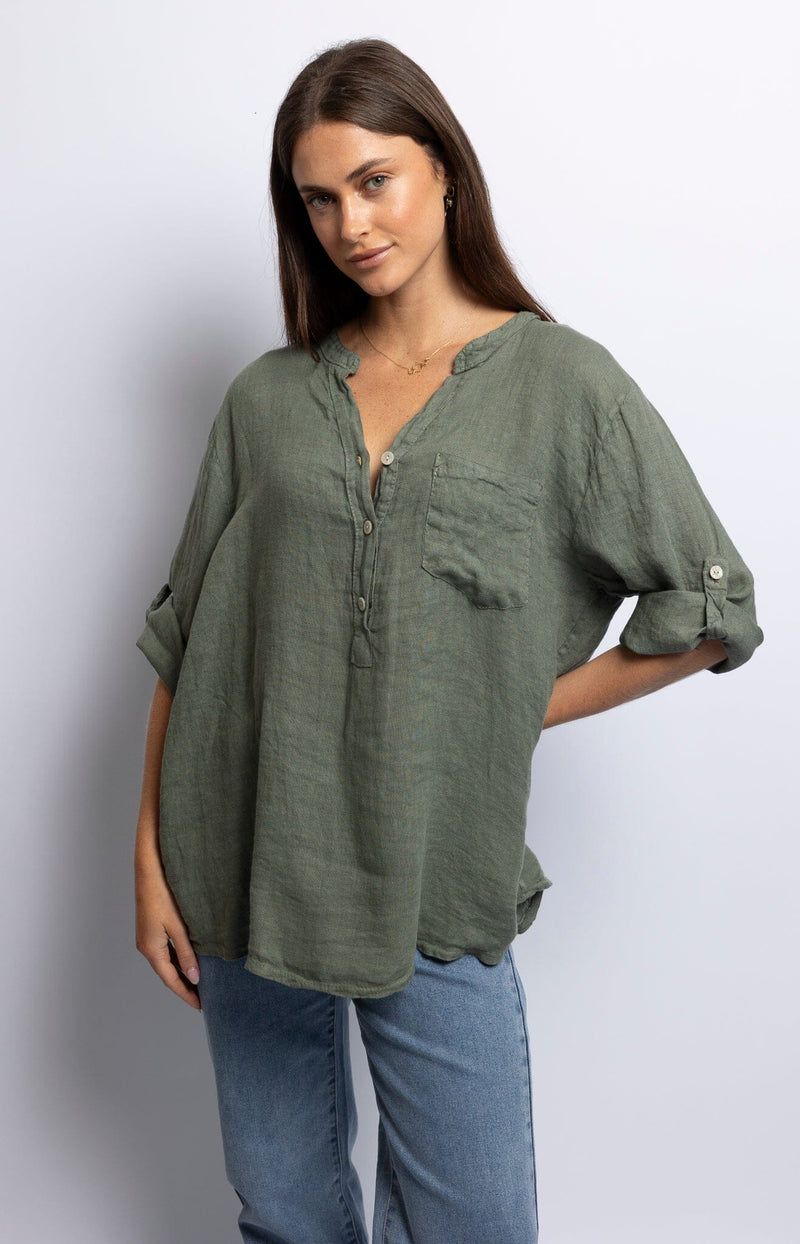 Volange TUNIC LIN OLIVE