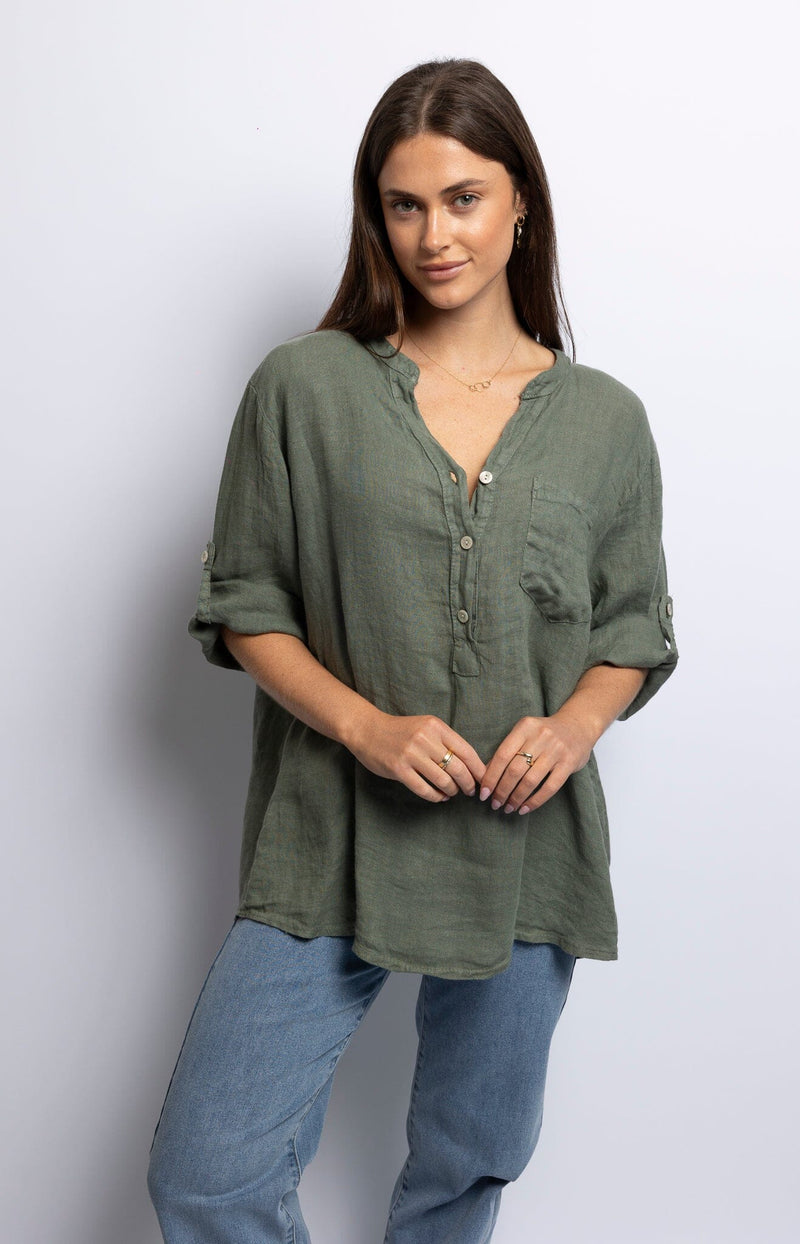 Volange TUNIC LIN OLIVE