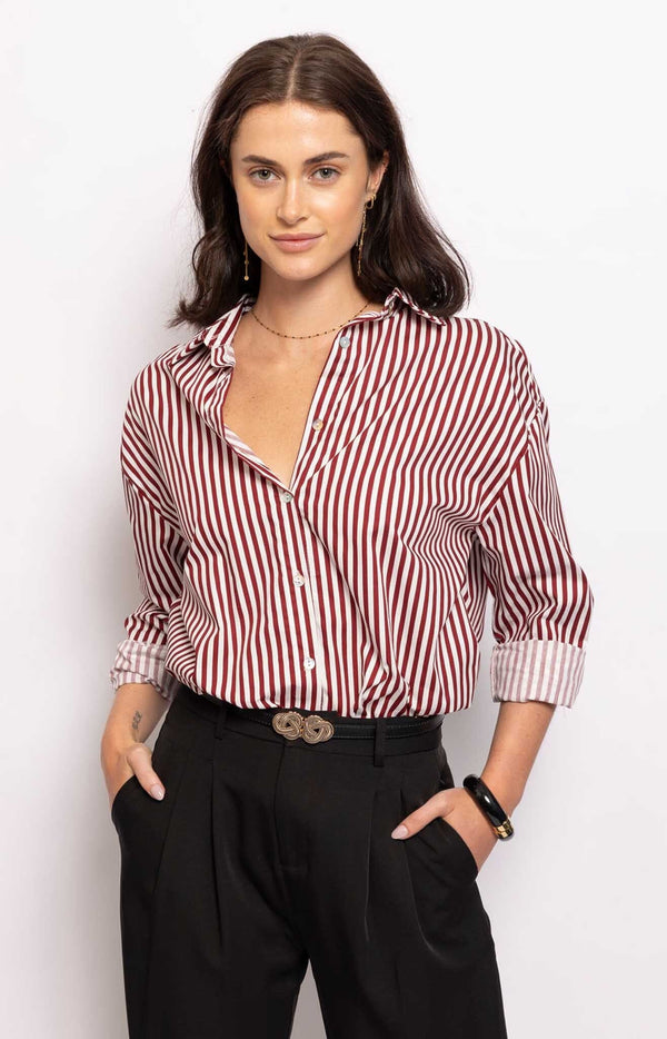 CLASSIC STRIPES COTTON SHIRT CHIC FRENCH FASHION - VOLANGE PARIS