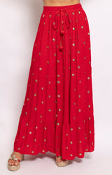 Volange SKIRT MAXI BOHO RED