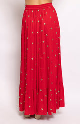Volange SKIRT MAXI BOHO RED