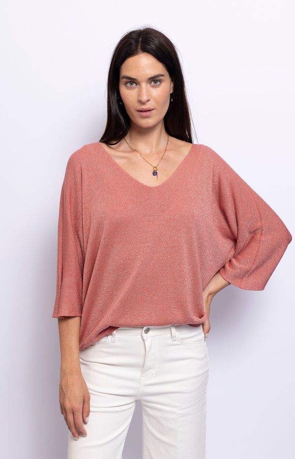 LIGHTWEIGHT FINE KNIT GLITTER ELEGANT FRENCH FASHION - VOLANGE PARIS