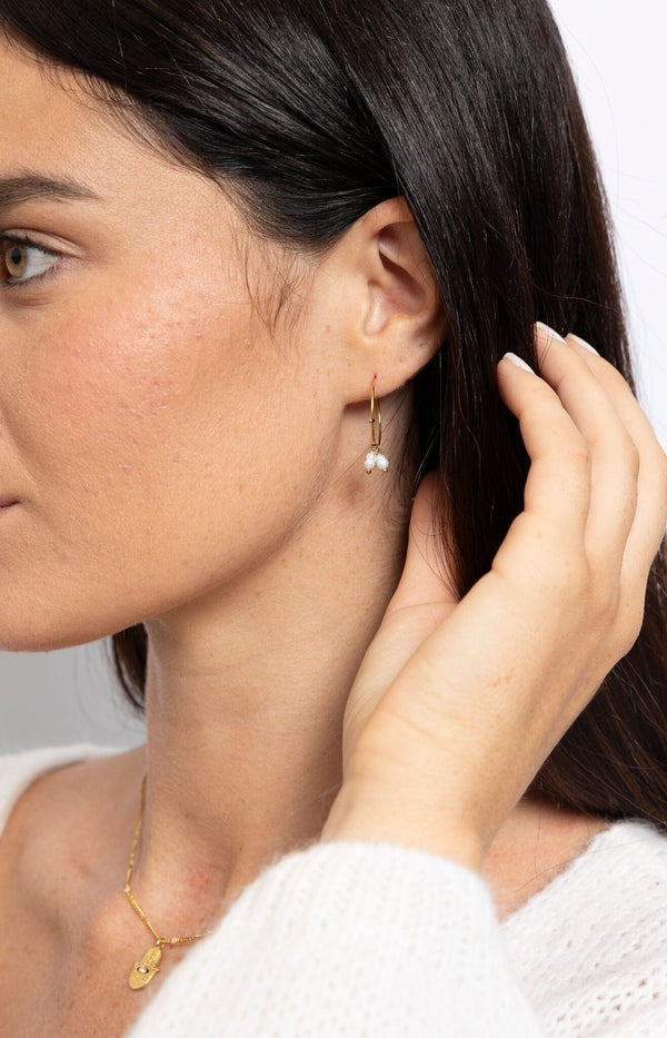 ELEGANT GOLD PLATED EARRINGS FRENCH FASHION - VOLANGE PARIS