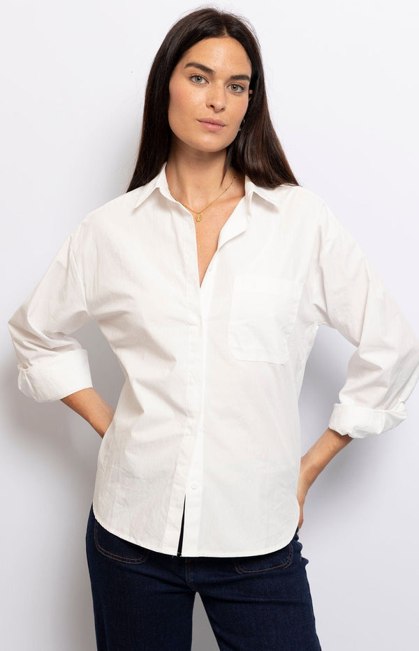 CLASSIC 100% COTTON WHITE SHIRT TIMELESS FRENCH FASHION - VOLANGE PARIS