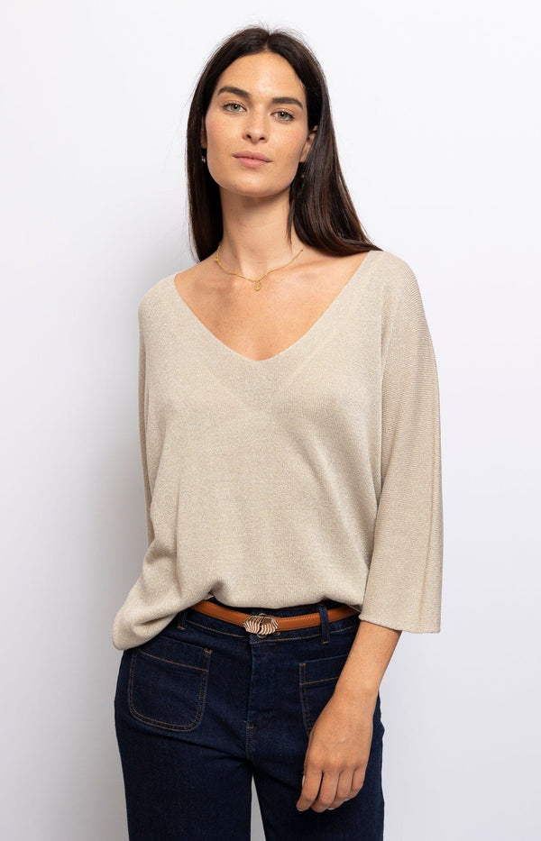 Volange TOP SPRING BEIGE LUREX