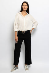 VERSATILE WIDE LEG BLACK JEANS SOFT FASHIONABLE FRENCH FASHION - VOLANGE PARIS