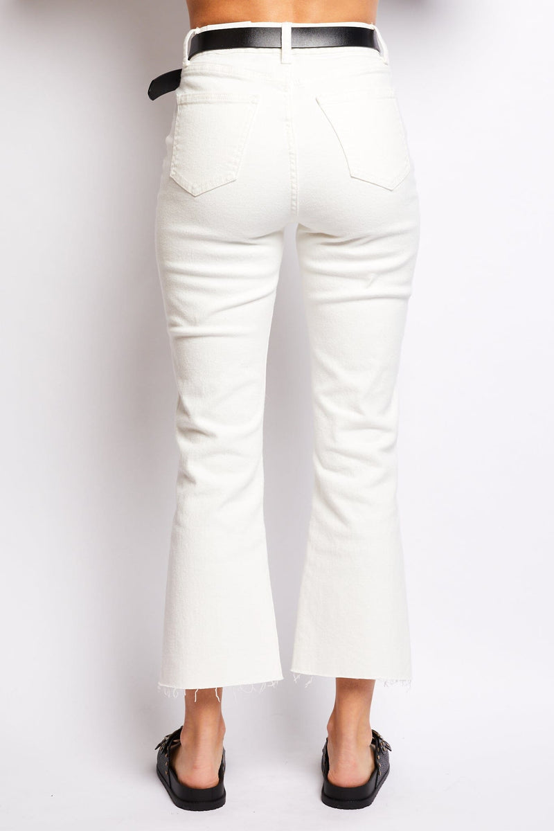 Volange JEANS FLARE WHITE NEW white denim stretchy and flare