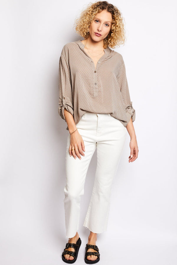 Volange - Jeans flare white - white denim stretchy and flare