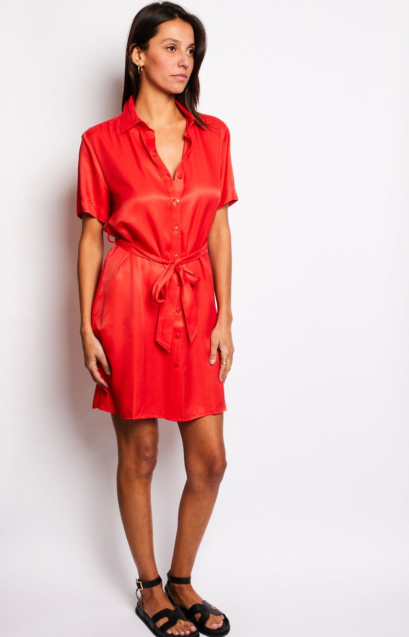 RED SHIRT DRESS - VOLANGE PARIS