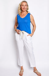 WHITE LINEN PANTS RELAXED