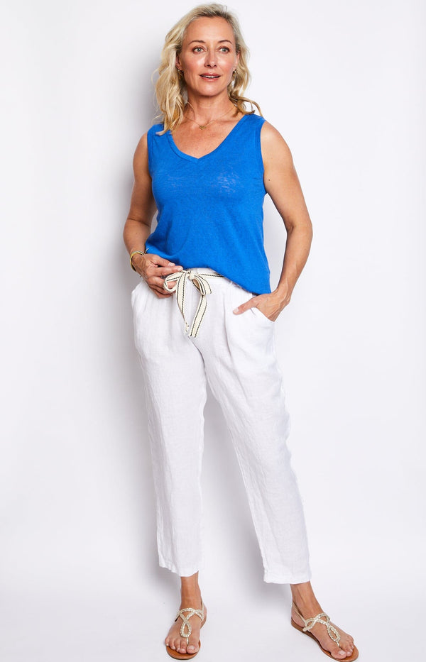 WHITE LINEN PANTS RELAXED
